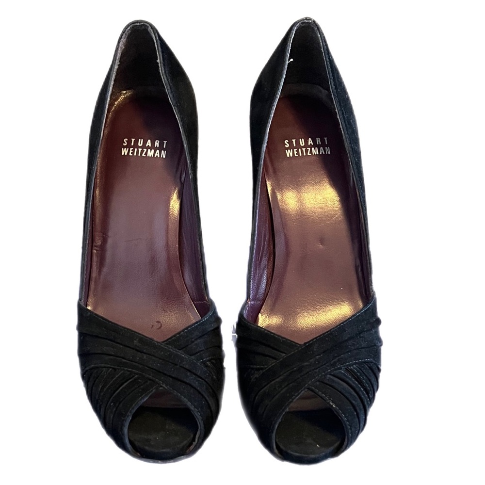 Stuart Weizman Black Suede Shoes - US 6.5
